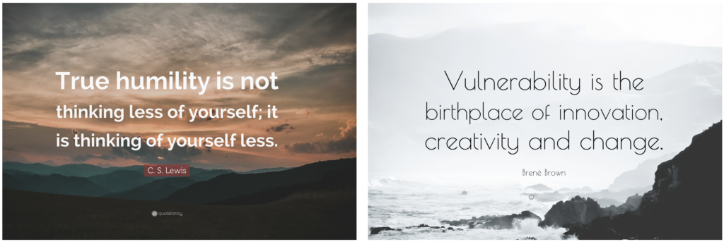 Humility & Vulnerability enable Innovation - quotes by C.S. Lewis and Brené Brown